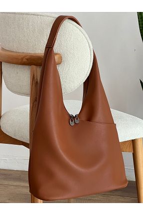 کیف دوشی قهوه ای زنانه چرم مصنوعی nura - کد 879955996