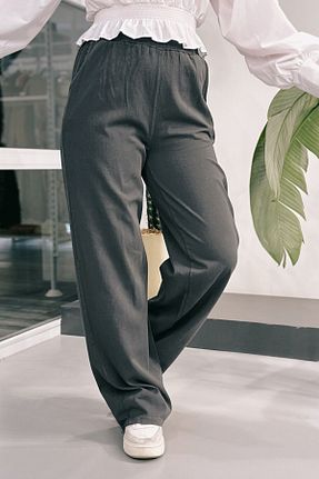 شلوار حجاب طوسی زنانه کتان ModaSelin - کد 879983584