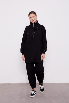 ست بالاتنه و پائین تنه مشکی زنانه بافتنی Levidor - کد 879979121