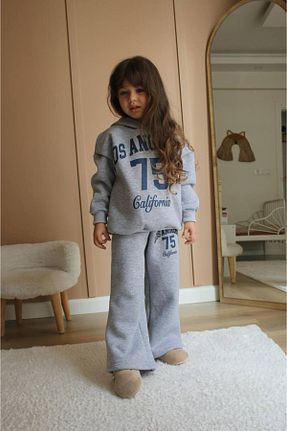ست بالاتنه و پائین تنه طوسی بچه گانه بافت Lolliboomkids - کد 880003748