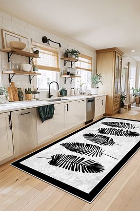 فرش آشپزخانه سفید پلی استر West Home - کد 322427350