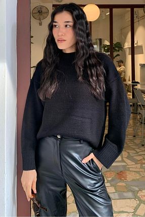 پلیور مشکی زنانه ساده Madmext - کد 800213036