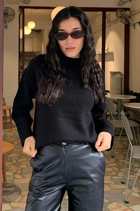 پلیور مشکی زنانه ساده Madmext - کد 800213036