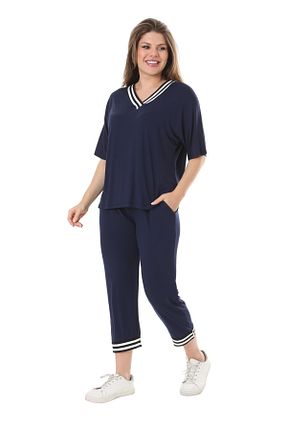 ست گرمکن سایز بزرگ سرمه ای زنانه مخلوط ویسکون MELSAY - کد 824056292