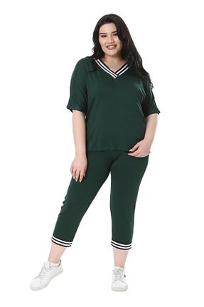 ست گرمکن سایز بزرگ خاکی زنانه مخلوط ویسکون MELSAY - کد 824056289