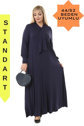 لباس سایز بزرگ سرمه ای زنانه ویسکون MELSAY - کد 804393957