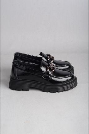 کفش آکسفورد مشکی زنانه پاشنه کوتاه (1 - 4 سانتی متر) SEÇ KUNDURA - کد 880036035