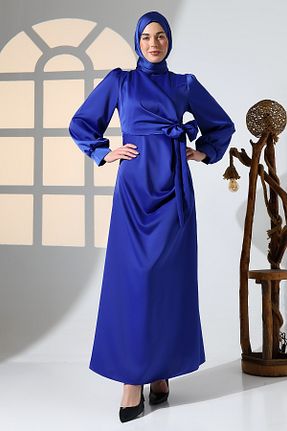 لباس مجلسی حجاب آبی زنانه یقه ایستاده PERADO - کد 880144897