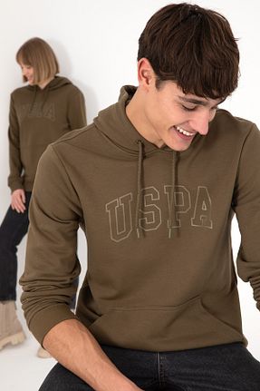 سوئیشرت خاکی مردانه ساده U.S. Polo Assn. - کد 865189665