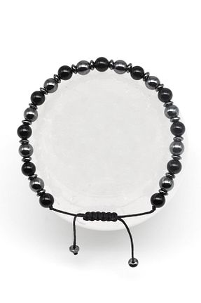 دستبند جواهر مشکی زنانه سنگ طبیعی Alibaba Doğaltaş - کد 880172149
