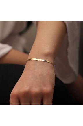 دستبند استیل (فولاد) زرد زنانه استیل ضد زنگ Heppii - کد 880176948