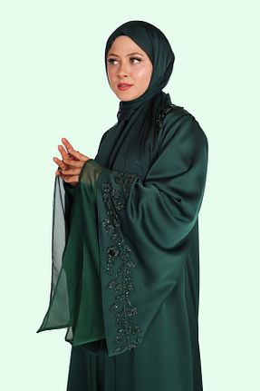 کلاه و ابایا سبز زنانه پلی استر HARİKA WEAR - کد 828060762