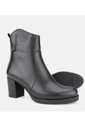 بوت / نیم بوت مشکی زنانه چرم خالص NİSH EXCLUSİVE - کد 880190984