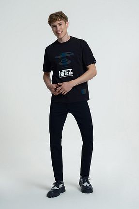 شلوار جین مشکی مردانه پاچه تنگ Loft - کد 826171959