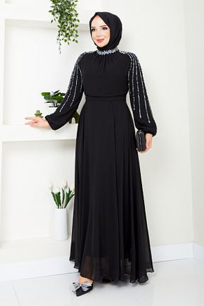 لباس مجلسی حجاب مشکی زنانه یقه دوچرخه ModaMerve - کد 852119372