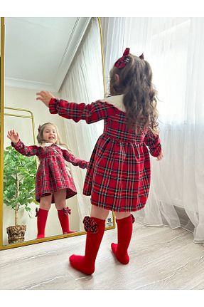 لباس قرمز بچه گانه بافتنی zeynoshkids - کد 880202428