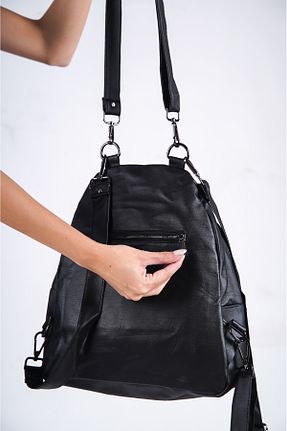 کیف دوشی مشکی زنانه چرم مصنوعی DELSOLERA - کد 880249883