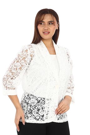 کت سایز بزرگ سفید زنانه Lady Majestic - کد 880239462