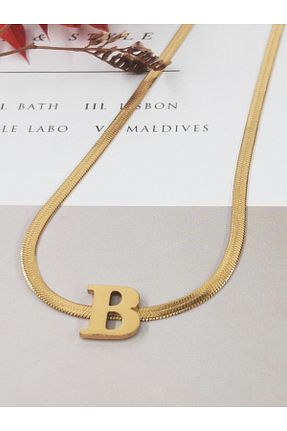 گردنبند استیل ( فولاد ) زرد زنانه استیل ضد زنگ Siya Silver - کد 820810038