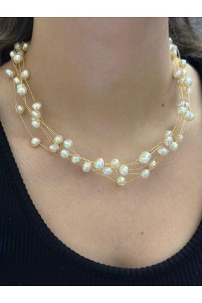 گردنبند جواهر رنگی زنانه برنجی MyladyAccessoriess - کد 880238100