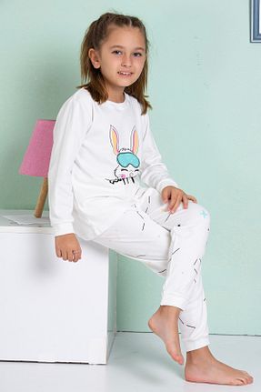 ست لباس راحتی سفید بچه گانه Animal elmas kids - کد 880253965