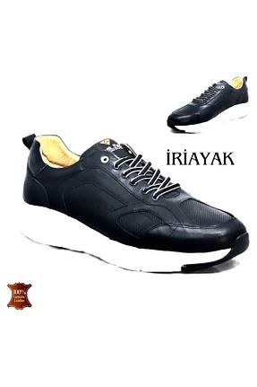 کفش کژوال مشکی مردانه چرم خالص İriayak - کد 825253520