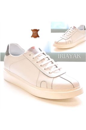 کفش کژوال سفید مردانه چرم خالص İriayak - کد 824916463