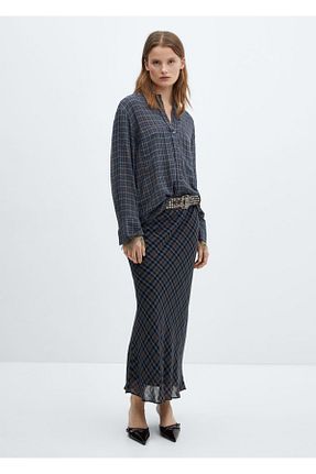 پیراهن آبی زنانه رگولار MANGO - کد 799499419