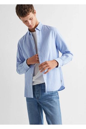 پیراهن آبی مردانه رگولار MANGO Teen - کد 755839052