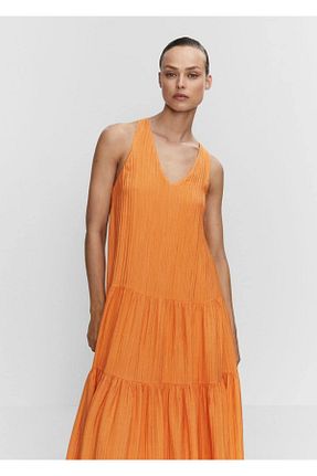 لباس نارنجی زنانه بافتنی MANGO - کد 718205385