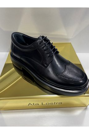کفش کژوال مشکی مردانه چرم خالص ATA SHOES - کد 880411828