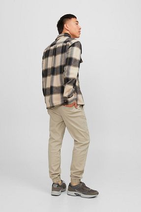 شلوار طوسی مردانه پنبه - الاستین Jack & Jones - کد 852392064