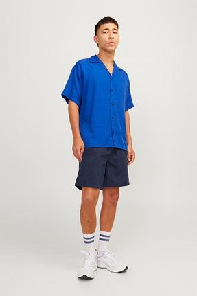 شلوارک و برمودا سرمه ای مردانه بافتنی Jack & Jones - کد 832413153