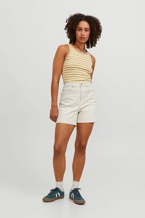 شلوارک و برمودا قهوه ای زنانه فاق بلند Jack & Jones - کد 838707440