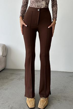 شلوار قهوه ای زنانه الاستان - ویسکون - پلی استر güneş butik - کد 880456482