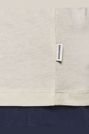 تیشرت بژ مردانه یقه دوچرخه Jack & Jones - کد 318916341