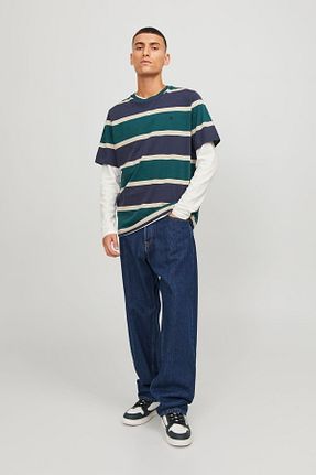 شلوار جین آبی مردانه پاچه پهن Jack & Jones - کد 800284052