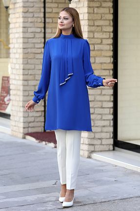 ست بالاتنه و پائین تنه حجاب سرمه ای زنانه سایز بزرگ Genel Markalar - کد 838925461