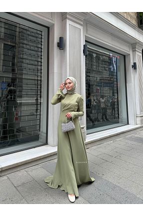 لباس مجلسی حجاب سبز زنانه رگولار ÖZDESİGN - کد 880615836