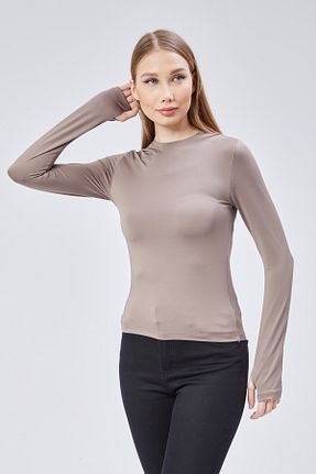 بلوز قهوه ای زنانه ساده Maison La Femme - کد 880546894