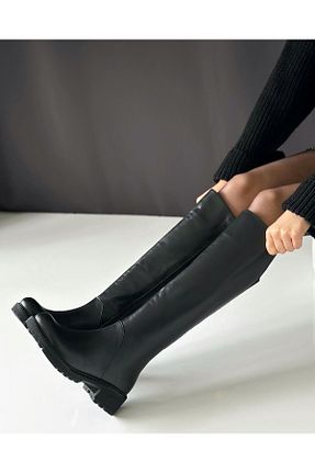 چکمه مشکی زنانه چرم خالص Zuum - کد 880569137