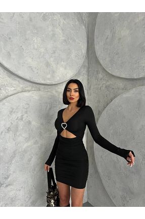 لباس مشکی زنانه بافتنی Butik - کد 880653365