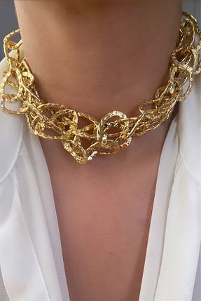 گردنبند جواهر طلائی زنانه فلزی Sose Moda - کد 346463657