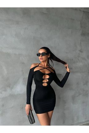 لباس مشکی زنانه بافتنی Butik - کد 880651150