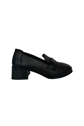 کفش پاشنه بلند کلاسیک مشکی زنانه چرم خالص Kemal Tanca - کد 880651786