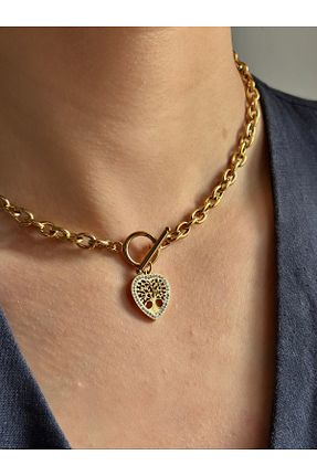 گردنبند جواهر سفید زنانه روکش نقره Ressia - کد 880652656