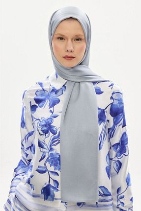 شال طوسی زنانه ابریشم hijabchi - کد 880688673