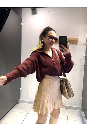 دامن قهوه ای زنانه تریکو Gözde Tasarım Butik - کد 880756187
