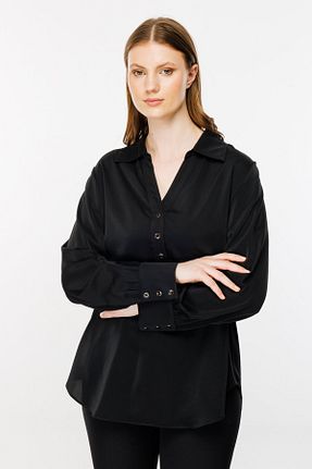 بلوز مشکی زنانه رگولار Ekol - کد 880875125