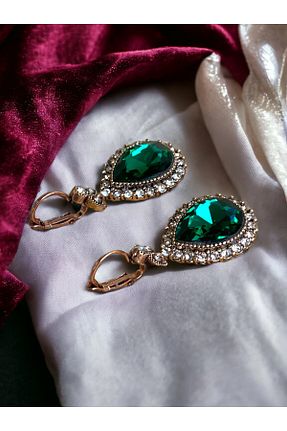 گوشواره جواهر سبز سنگ FAYRA ACCESSORIES - کد 845046361